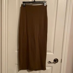 Small free people midi olive green skirt